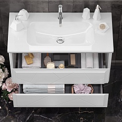 Opadiris Мебель для ванной Луиджи 100 подвесная белая матовая – фотография-8